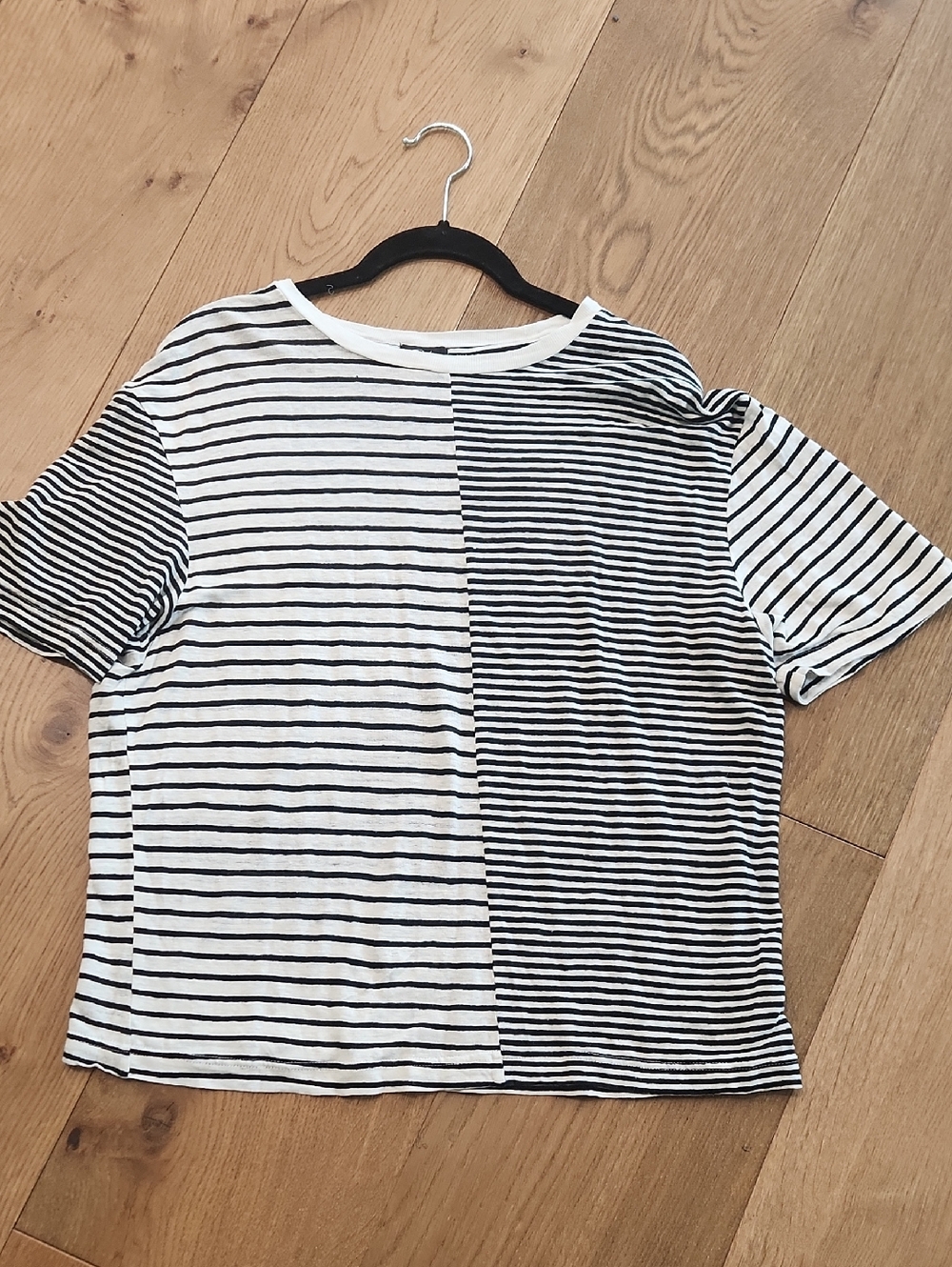 Rails Black & White Striped Linen Top